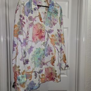 Soft Surroundings Escambia Gauze Multi Painterly Floral